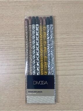 Vintage DiVOGA Animal Print Pencils 8 Pack Suede Velvet Texture #2 HB OfficeMax